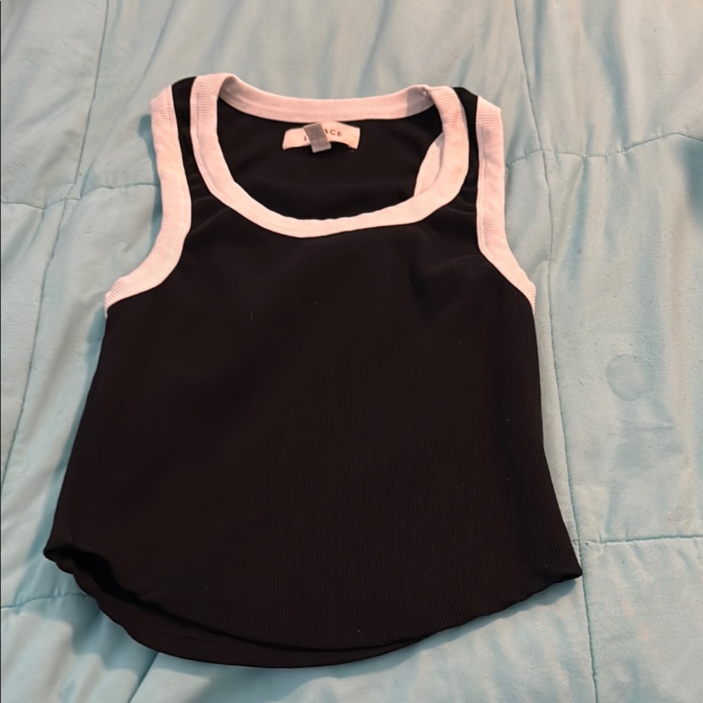 L*Space Black and White Contrast Tank Top